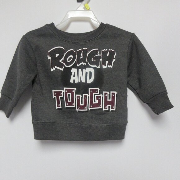 Garanimals Boys Rough and Tough Gray Long Sleeve Sweatshirt Size 12 Months - Picture 1 of 3